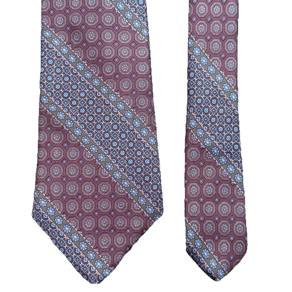 Strathmore Vintage Silk Tie Blue Maroon